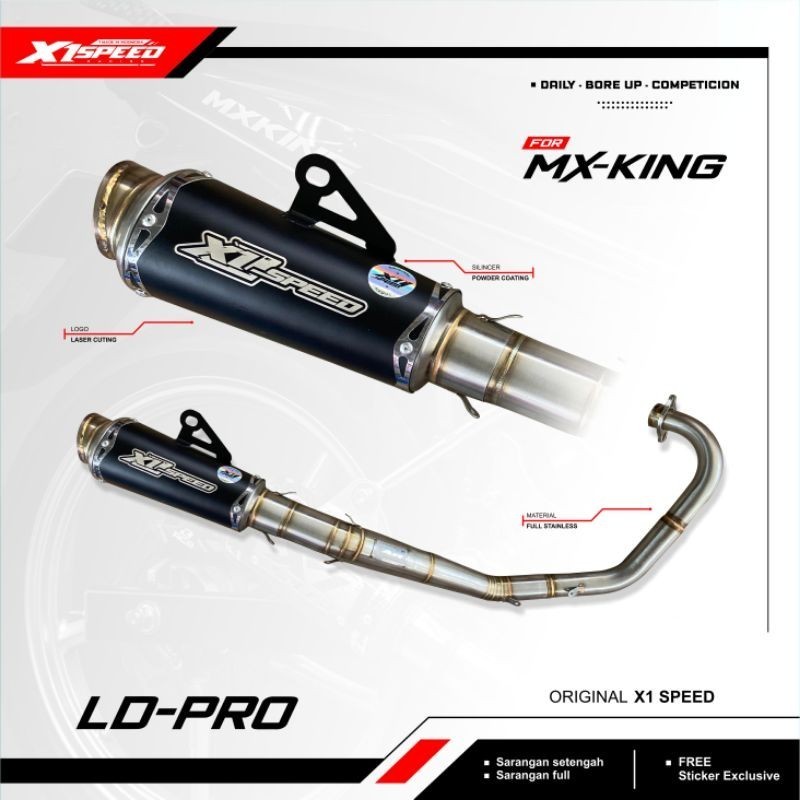 Kenalpot MX king Fullsystem type Knalpot Roadrace By X1 Speed Racing