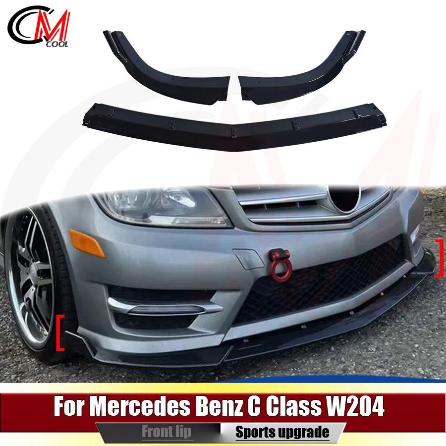 For Mercedes Benz C Class W204 2009-2014 Line Car front bumper ffuser ABS front lip spoiler splitter