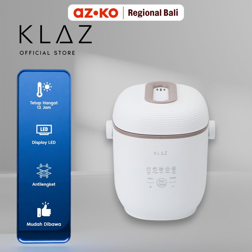 AZKO Klaz 300 ml Rice Cooker Digital - Putih Magic Jar Magic Com Penanak Nasi Alat Masak Beras Elekt