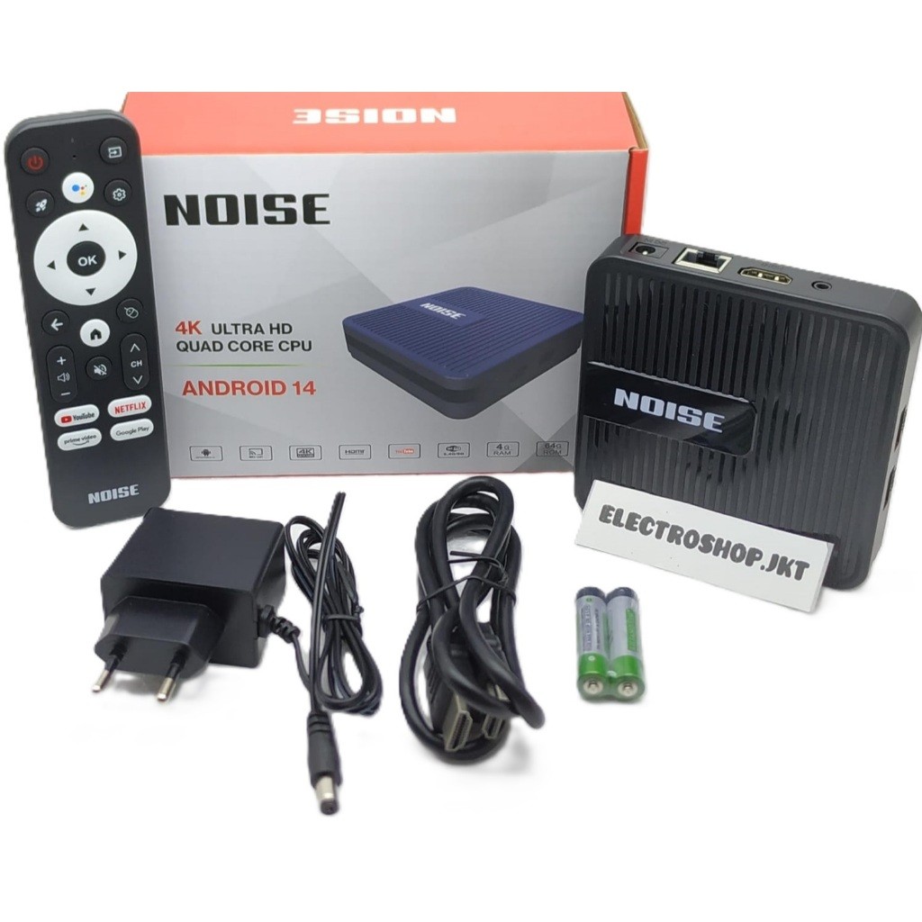 NOISE STB ANDROID TV BOX RAM 4GB ROM 64GB , OS ANDROID 14 , WIFI 2.4G / 5G , 4K ULTRA HD , STARLINK 