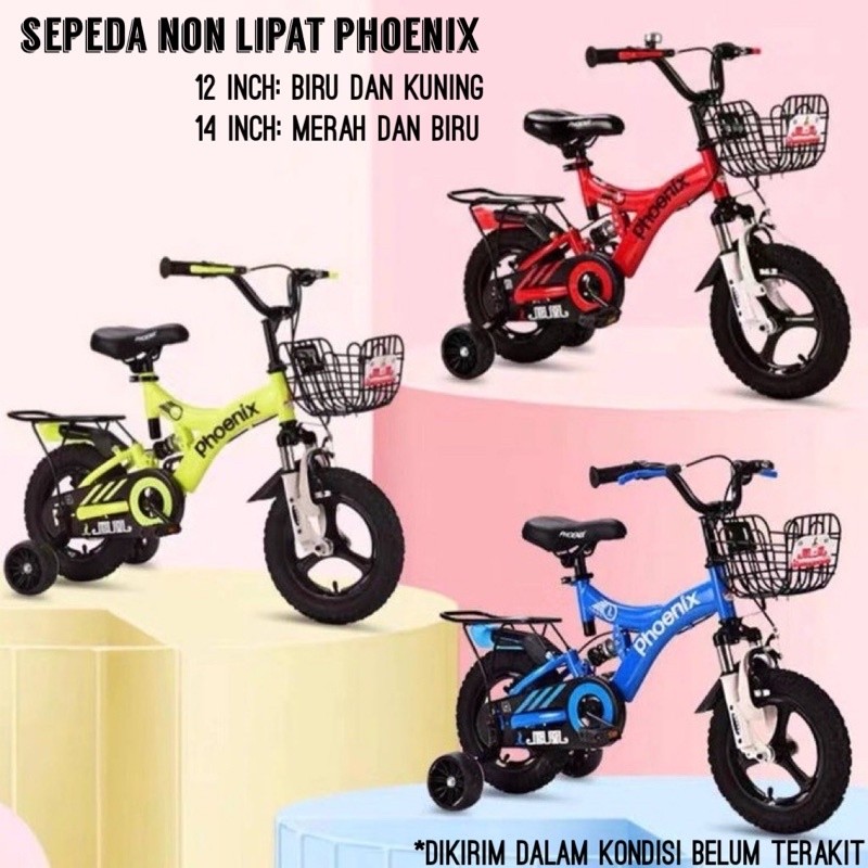 PROMO (SALE SEPEDA LECET) SEPEDA ANAK NON LIPAT DAN LIPAT | SEPEDA PHOENIX 12 14 16 INCH
