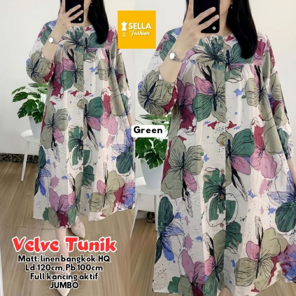 ada grup reseller tanyakan ke admin alya store Baju Tunik Wanita Premium Velvet Tunik  Sella Fashion