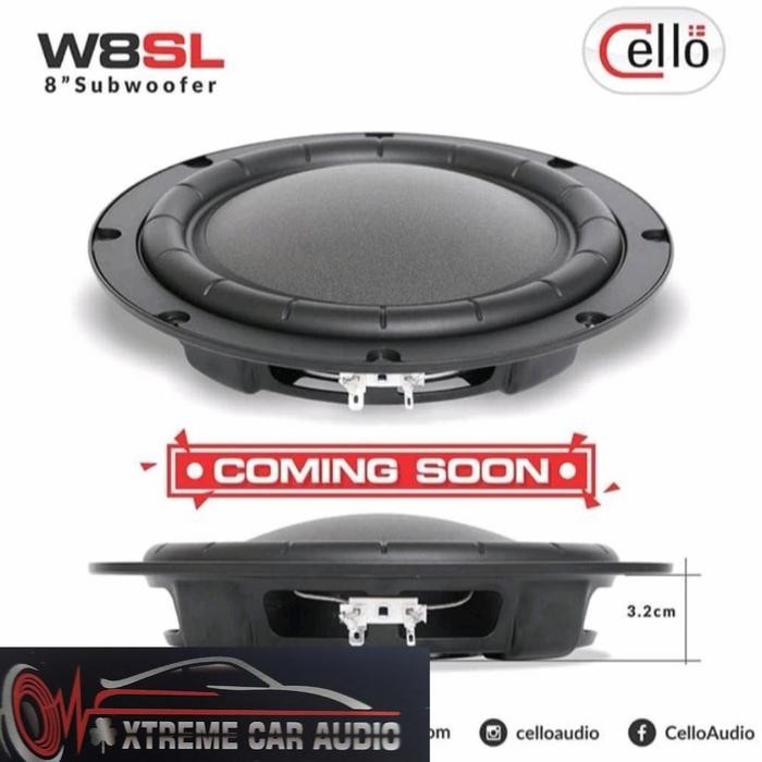 Subwoofer slim cello 8 inch W 8 sl- GARANSI RESMI - 100% BARANG ORIGINAL