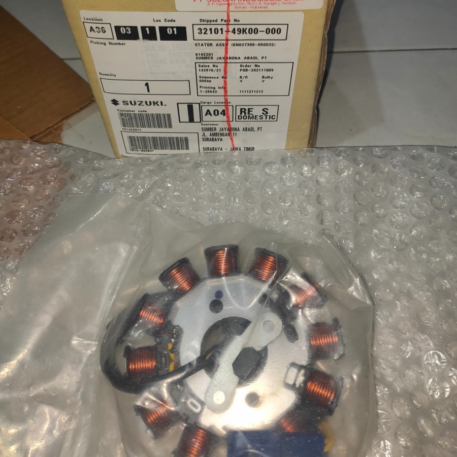 Stator Assy Suzuki Nex 2 & Nex 2 Cross Ori SGP – 32101-49K00-000 Sparepart Resmi Suzuki