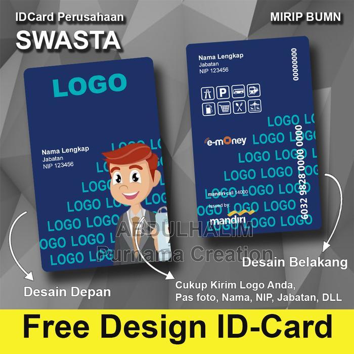 SIYAP KIRIM cetak id card idcard emoney flazz custom FREE desain sesuai gambar - Non-Emoney