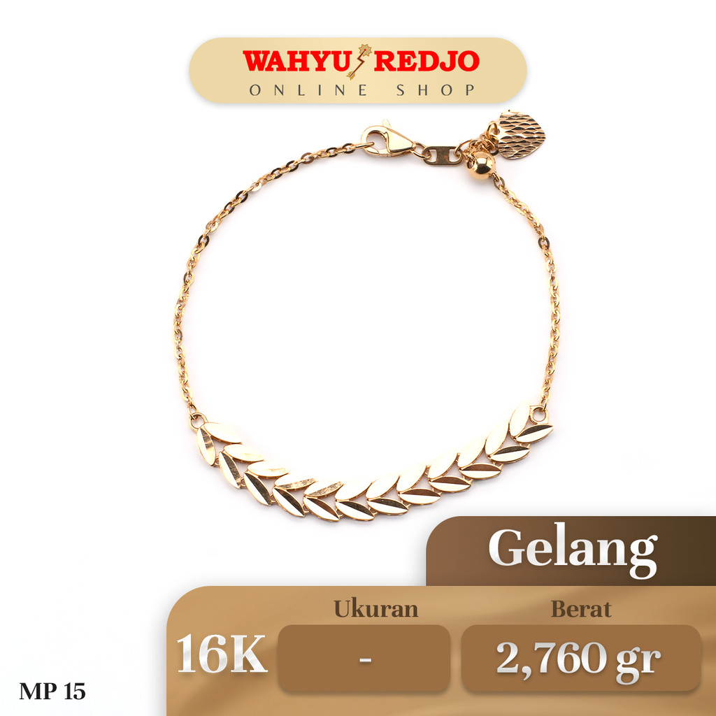 Gelang Daun Serut Emas Kadar 16K Wahyu Redjo GL-16K-28526338-PMR