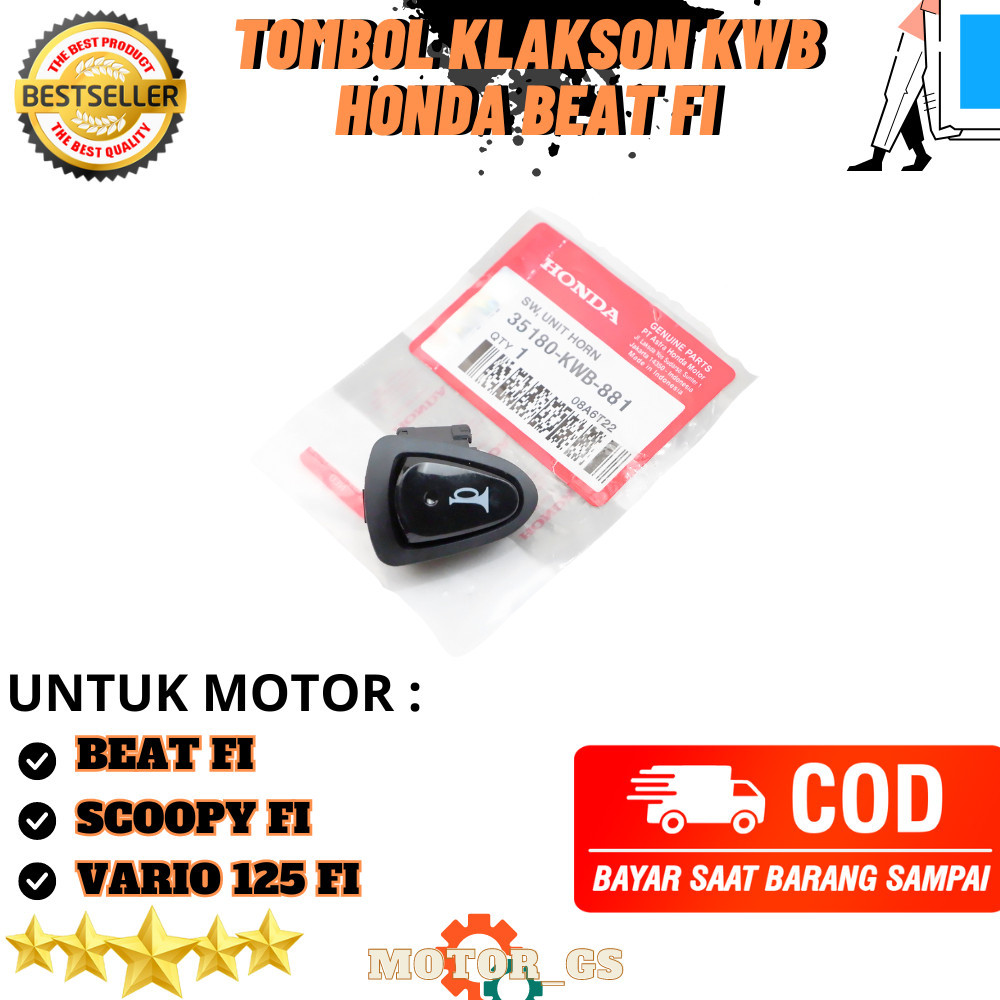 ori Tombol Klakson Motor Honda Beat FI / Scoopy FI / Vario 125 FI / Revo Absolute /Blade - 35180-KWB