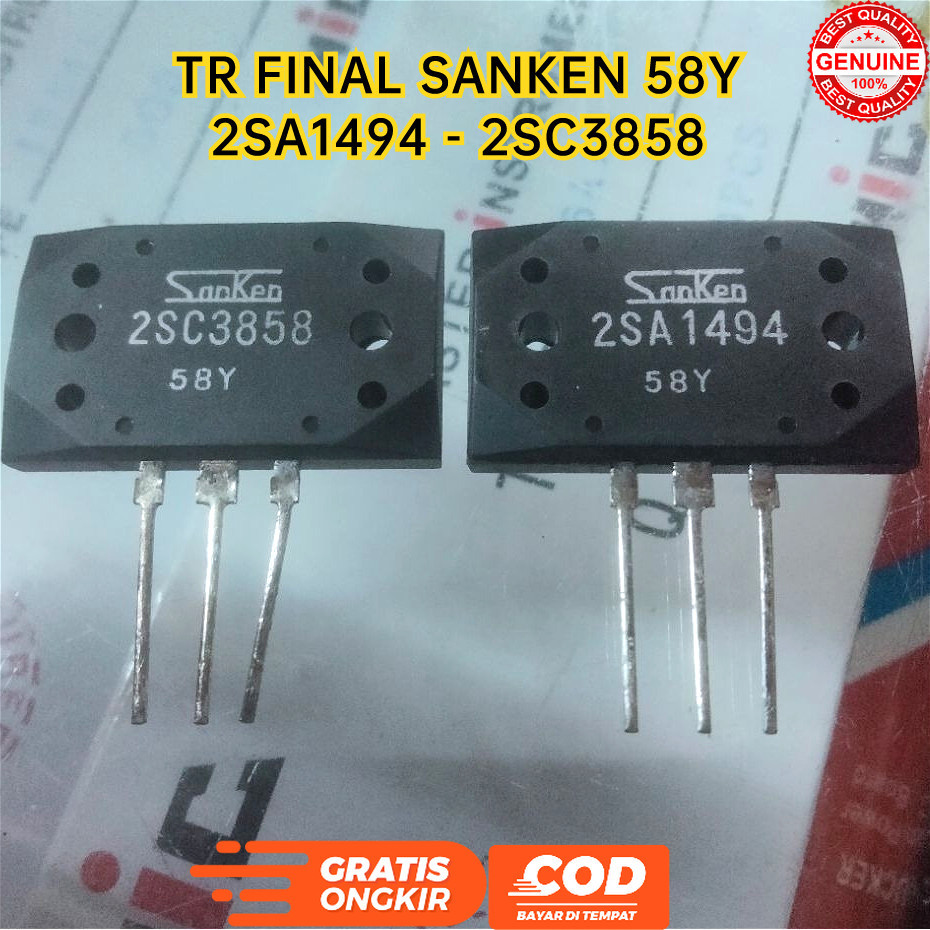 TR TRANSISTOR FINAL SANKEN 58Y SA1494 SC3858 1494 3848 KUALITAS BAGUS
