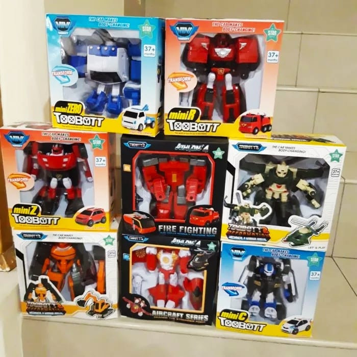 [ MJ ] Mainan Anak Robot Mobil Toobott2 - Tobott Mini Transformer Pesawat/Helikopter