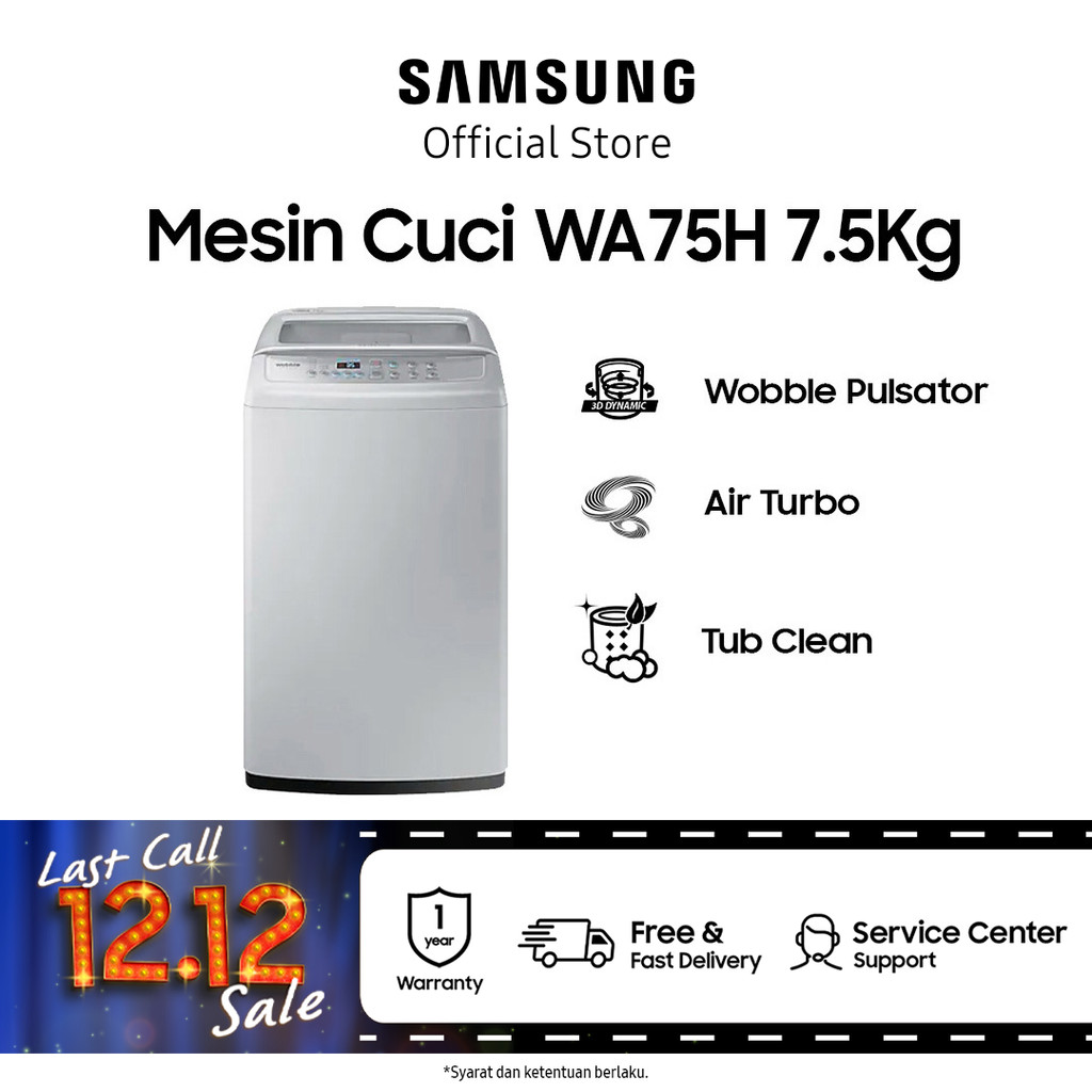 Samsung Mesin Cuci Top Loading 7.5 Kg WA75H4200SG