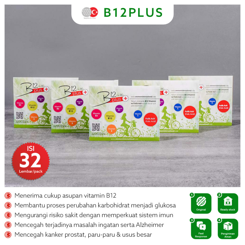 Koyo Turki One More B12plus Mencegah Kanker Depresi Penambah Sistem Imun Isi 32 Lembar