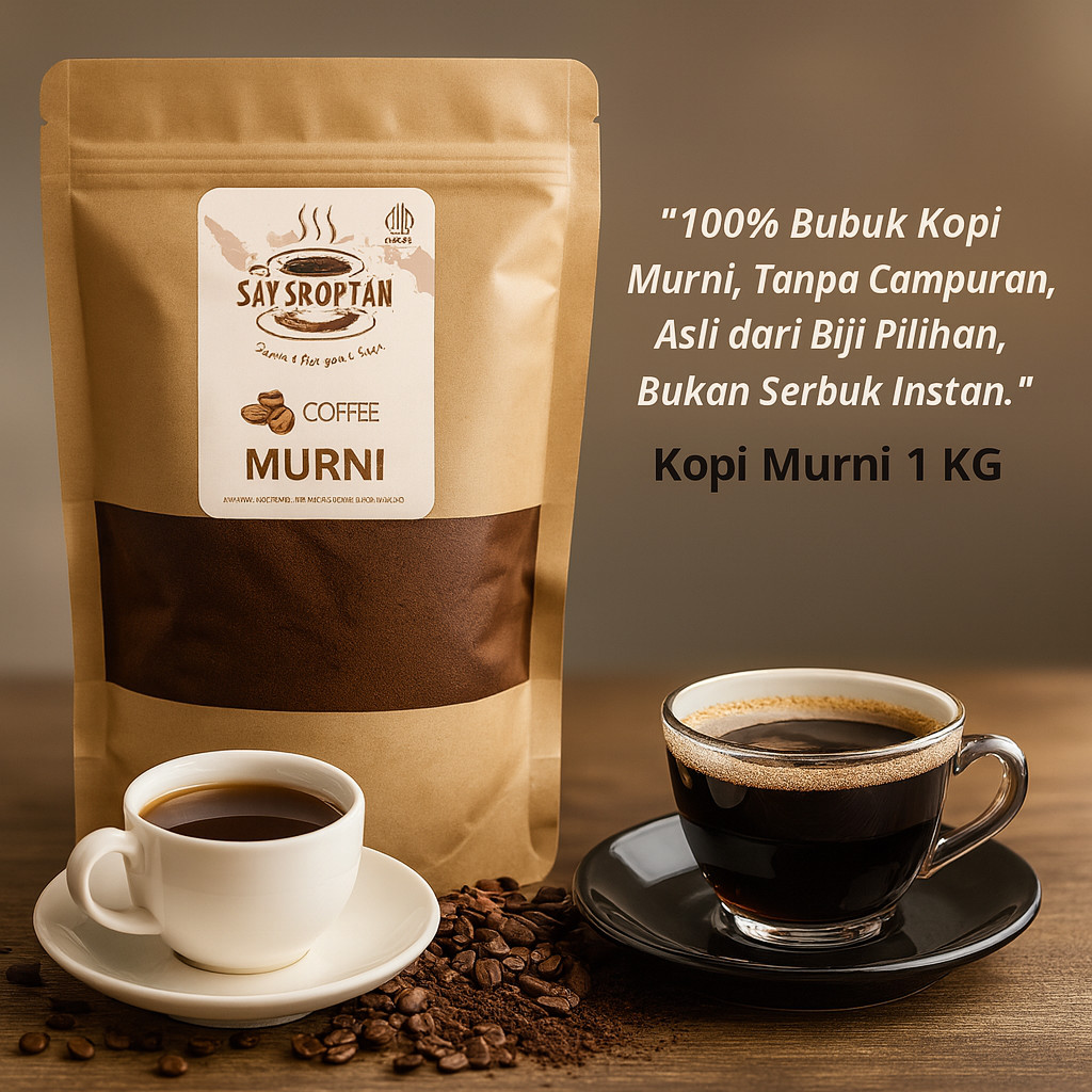 (kbs) Bubuk Kopi Murni Robusta kemasan 1 Kg asli tanpa campuran lebih nikmat dan mantap bubuk kopi r
