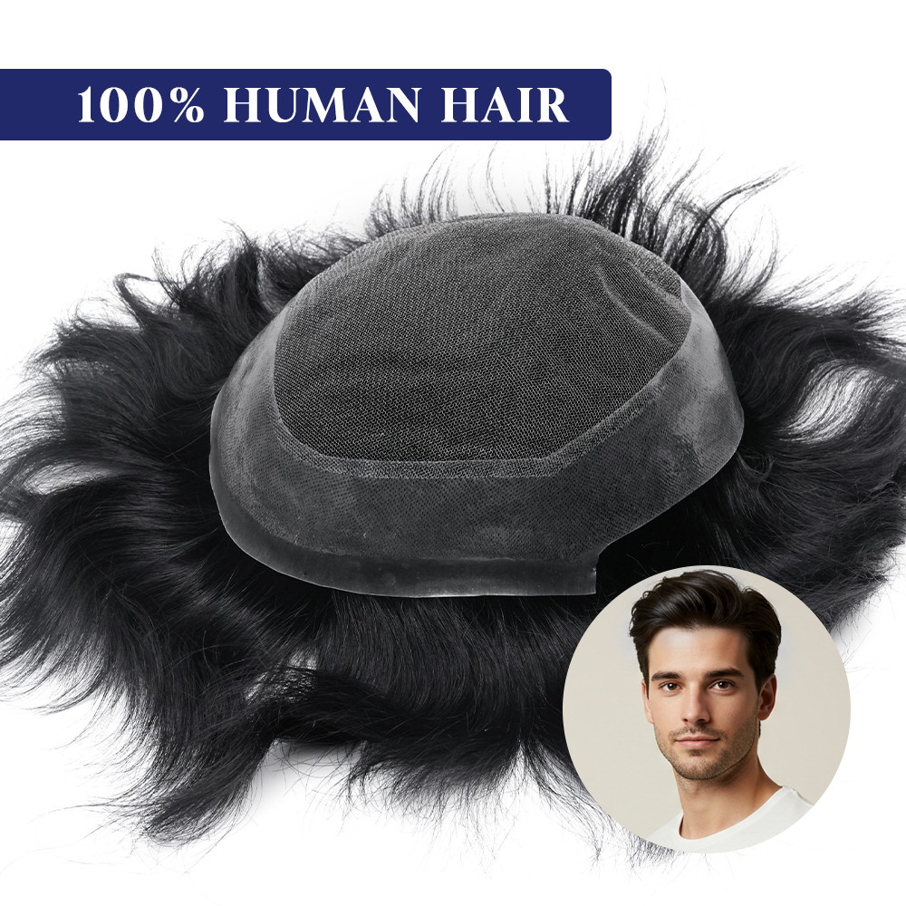 Australia Men Toupee Capillary Prothesis Hair Piece For Men Hair Replacement System Men's Wig Lace a