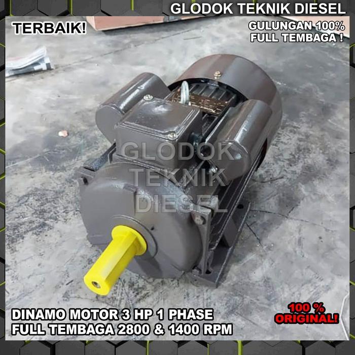 Maestro Dinamo Motor 3 HP 2800 1400 Rpm 2 & 4 Pole 1 Phase Tembaga 3HP - 2 POLE 2800 RPM