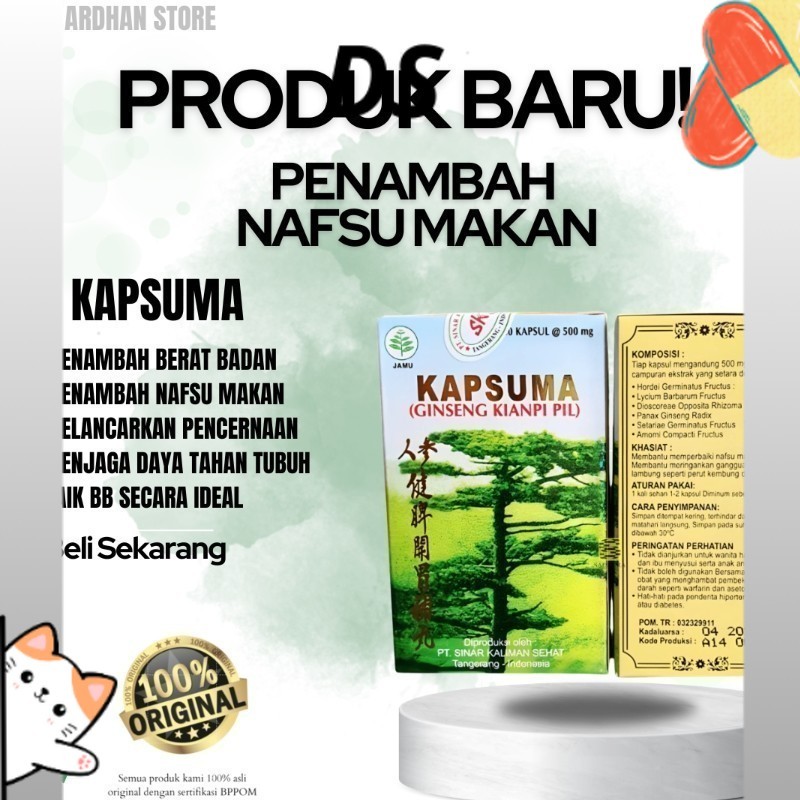 ORIGINAL-KIANPI Paling Banyak Dicari - ( Kianpi Original ) Kapsuma Ginseng Gemuk Pil (Old/New) 60pc 
