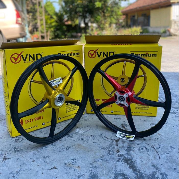 Velg RCB depan 120 ring 17 palang 5 - hitam gold, velg ring17