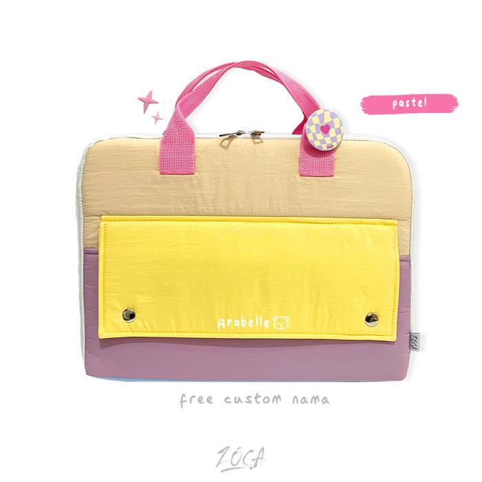 ZOCA TAS LAPTOP NARA 14" / TAS LAPTOP JINJING (BISA CUSTOM NAMA) - Pastel