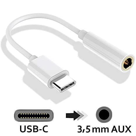 [PACK PUTIH] Converter Audio Splitter Type C To Jack 3.5MM Audio Adapter Headphone Jack USB-C Sambun