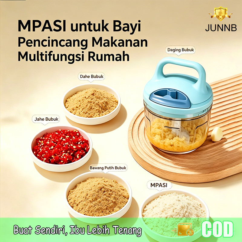Blender Tarik Tangan Manual COD Ada Pegangan - Pencincang Makanan Mini untuk Bayi & Bumbu Dapur Anti