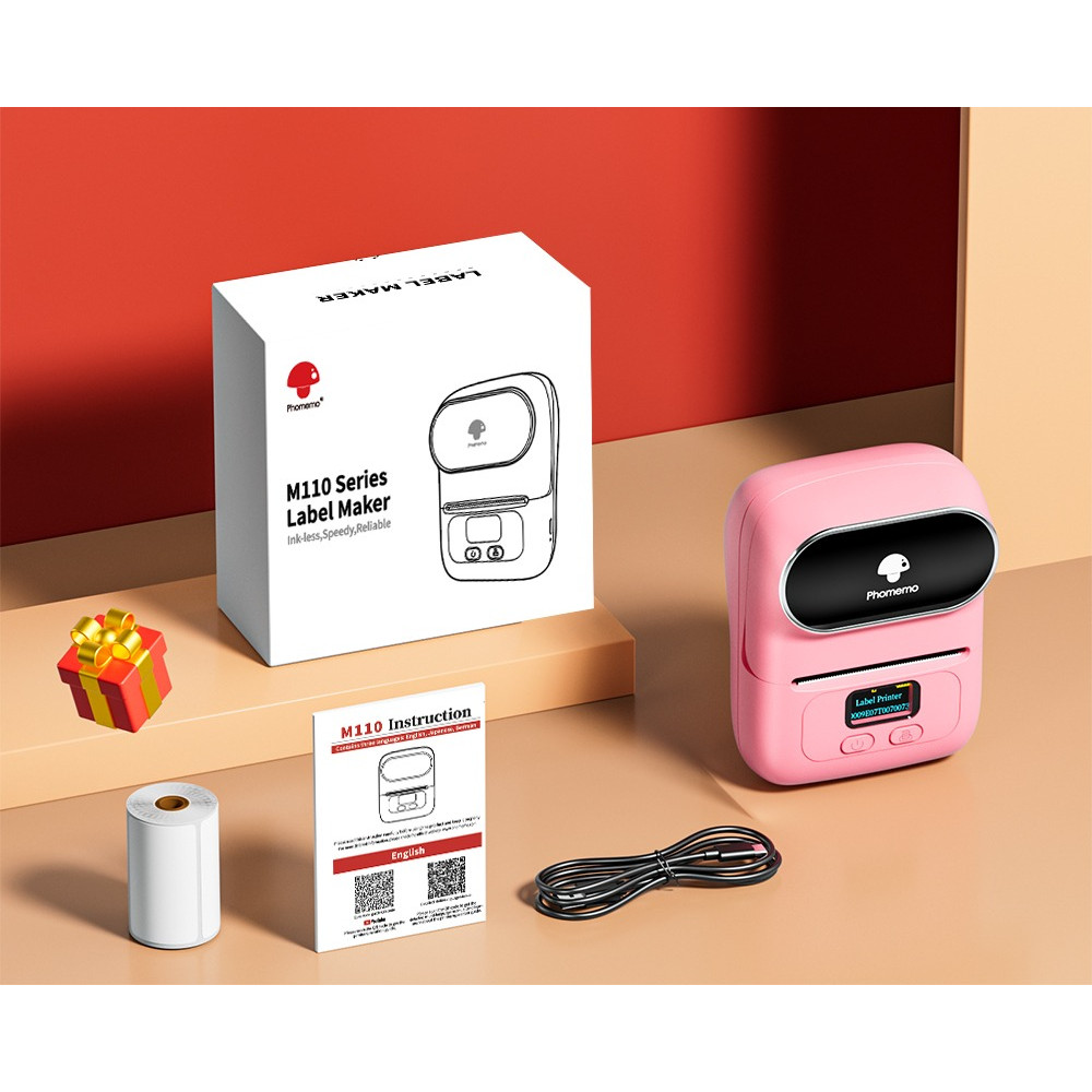 Phomemo M110 Portable Label Printer Mini Thermal Self-Adhesive Sticker Printer Mobile Pocket Tag Pri