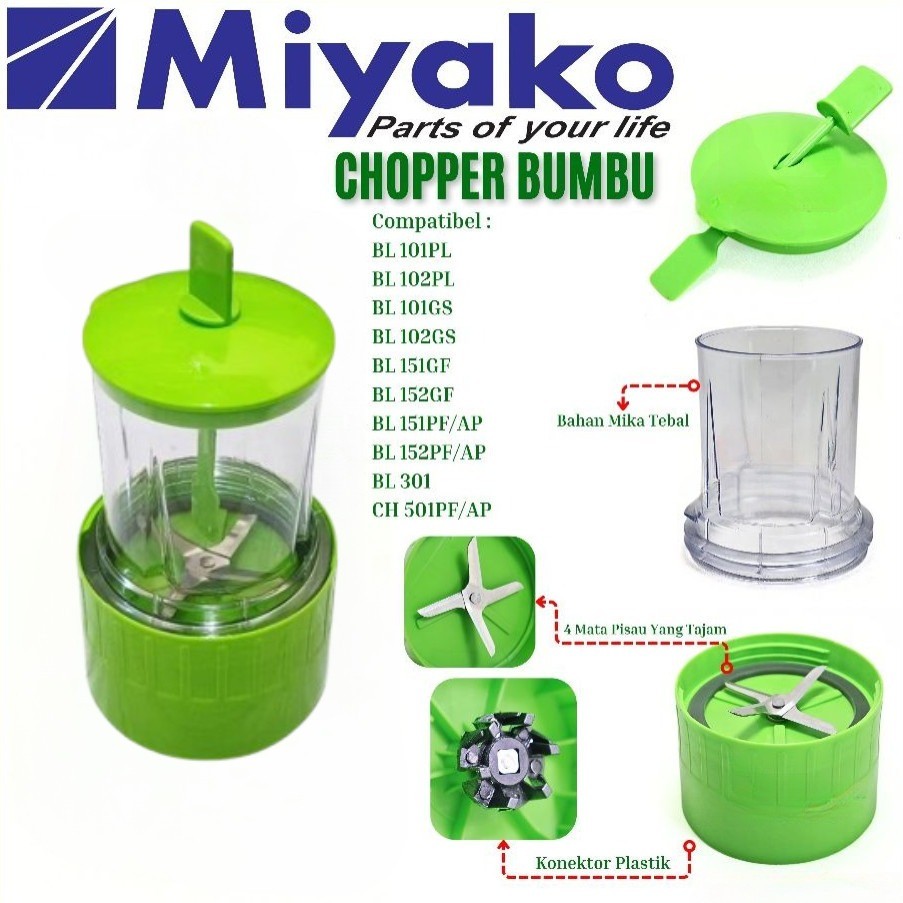 CHOPPER SET BLENDER BUMBU BASAH MIYAKO SET/GILINGAN BUMBU BLENDER MIYAKO/WET MILL BLENDER MIYAKO
