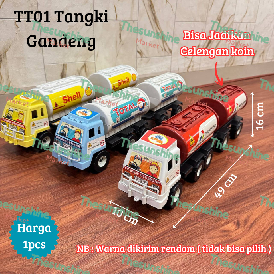 Mainan Truck Tangki Gandeng / Mainan Truk Tangki Celengan / Mainan Tangki Mobil Gandeng