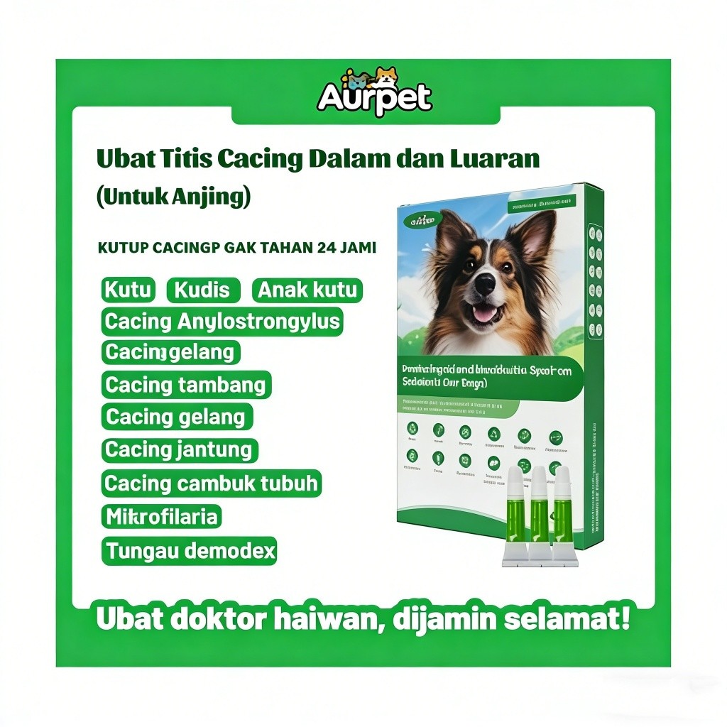 Cairan Obat Cacing Anjing Dalam & Luar Tubuh | Anti Kutu, Tungau Kudis, Tungau Telinga dan Caplak