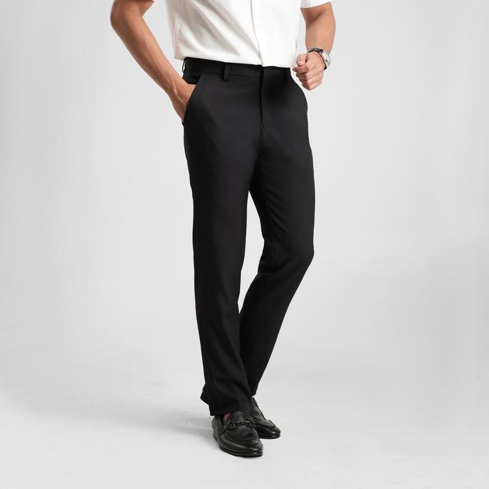 CUTOFF Ares Formal Pants Celana Bahan Kain Basic Pria Panjang Slim Fit - Black, 36