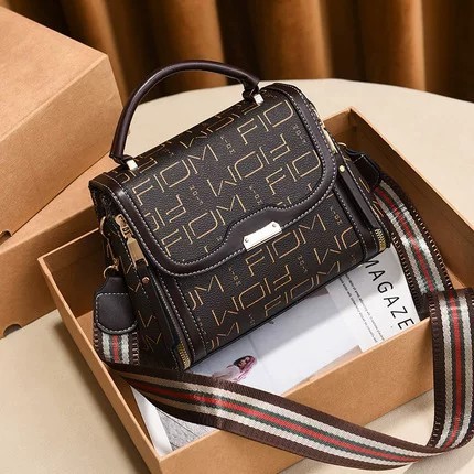 Tas Selempang Wanita Foxjazz Tas Bahu Premium Model Grid Khaki