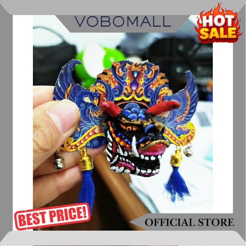 BARONGAN mainan DEVIL TELON BIRU reog jawa timur gantungan kunci souvenir barong WS