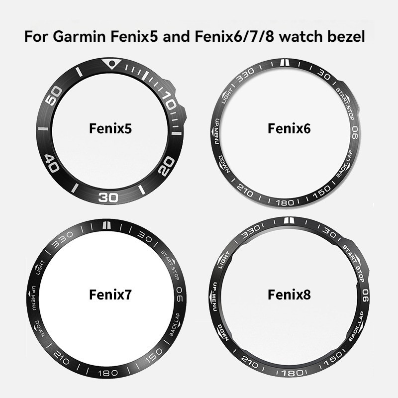 For Garmin Fenix8 47mm 51mm Fenix7X/7X Pro Fenix6 Fenix 6x al Metal Stainless Steel Bezel Fenix5 Fen