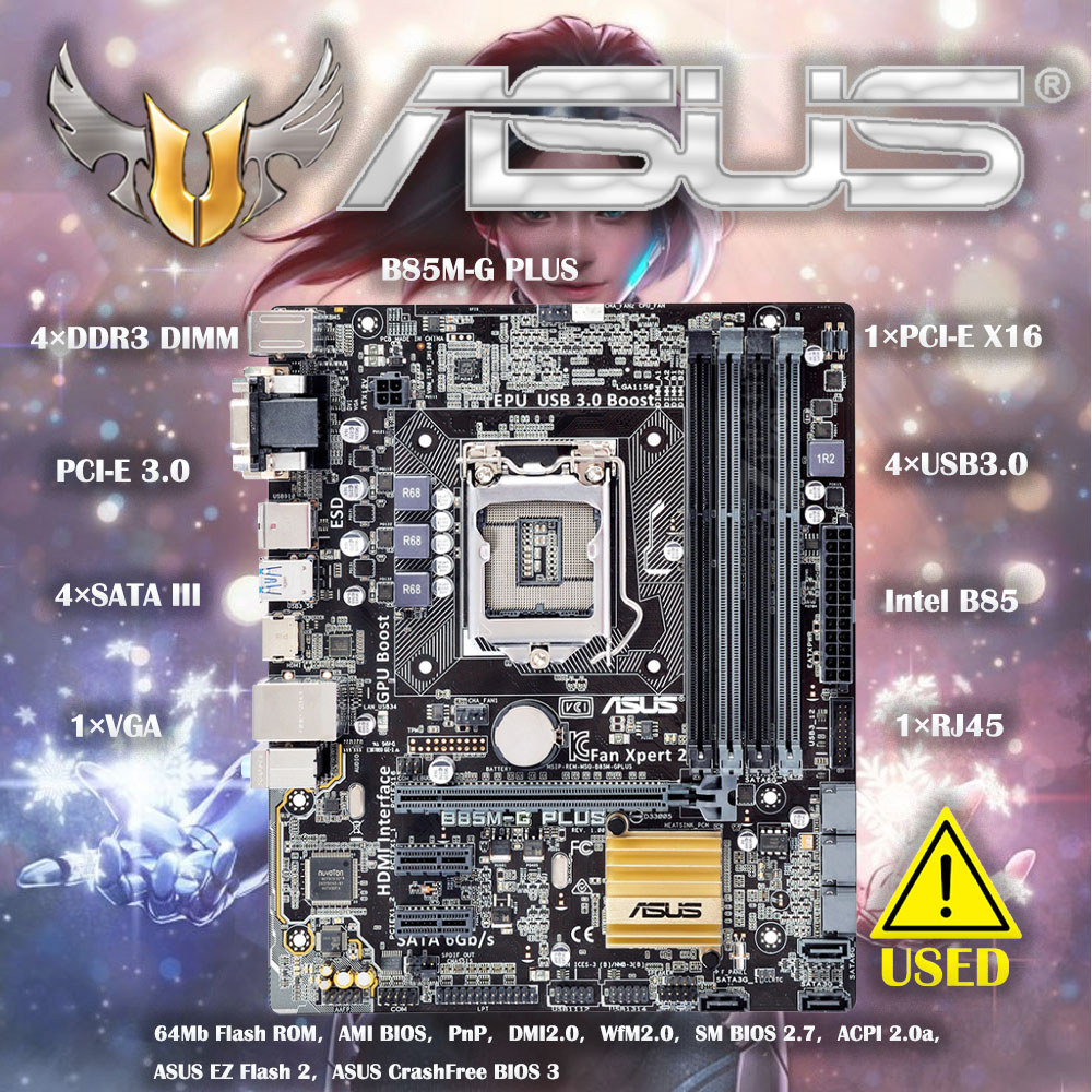 LGA 1150 ASUS B85MG PLUS Motherboard Micro ATX B85M G PLUS Systemboard DDR3 For Intel B85 32GB Deskt