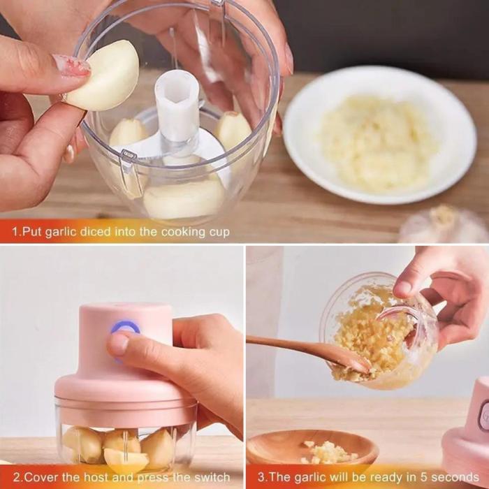 Blender Chopper Mini Kabel Usb 100ml FOOD GRADE / Alat Giling Bawang Putih Merah Cabe Tomat Kunyit K