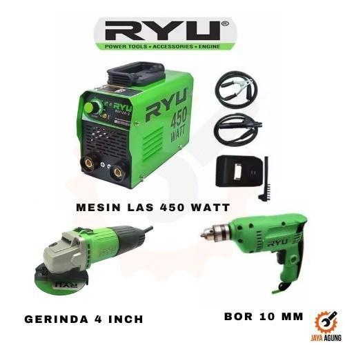 RYU PAKET MESIN LAS 450 WATT GERINDA MESIN BOR