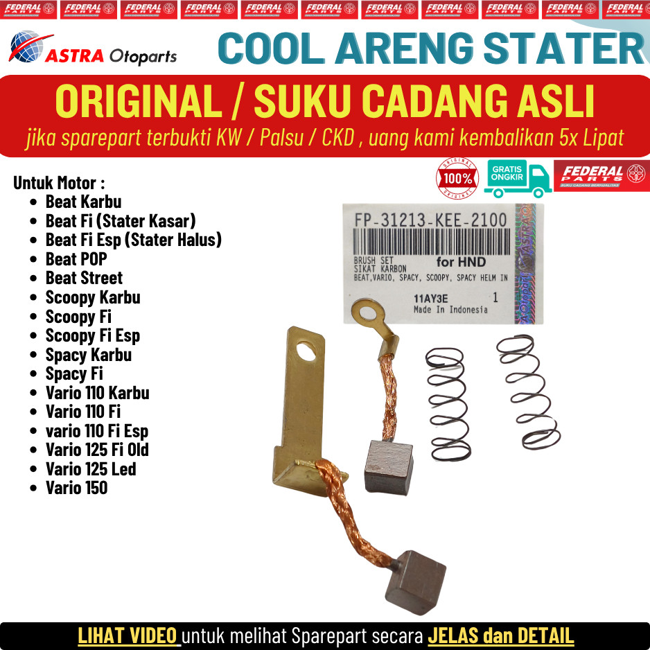 Arang Areng Cool Kul Stater Dinamo Beat Fi POP Street Scoopy Spacy Vario 110 125 150 Karbu Original