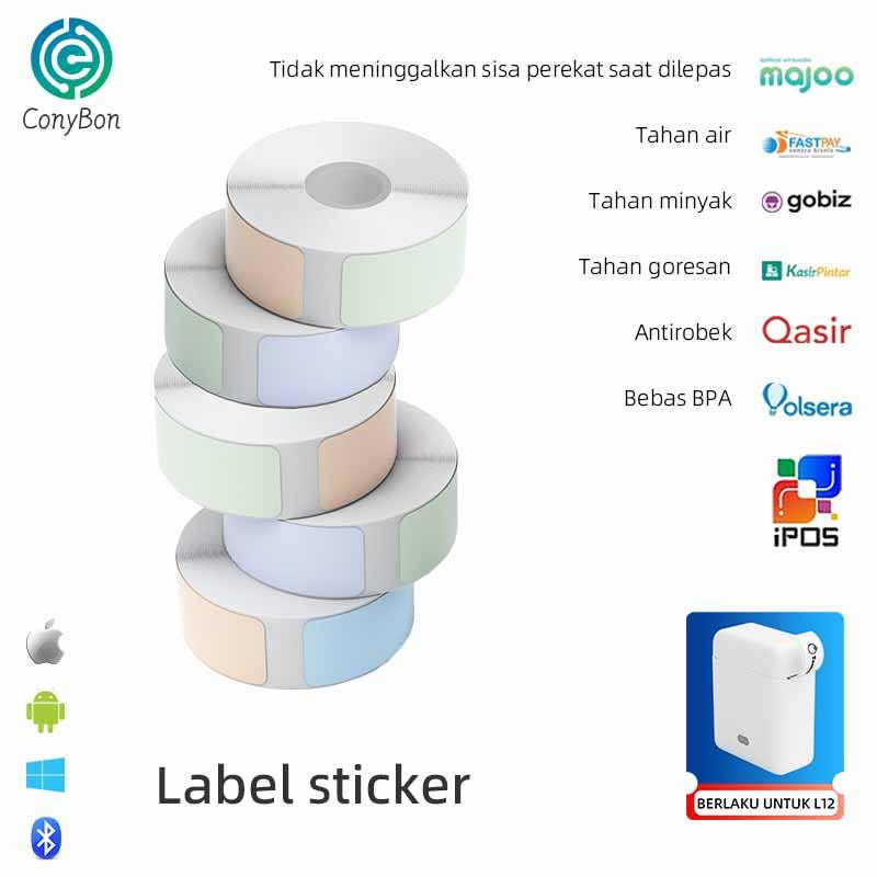 L12  Kertas Label Warna Thermal Stiker, Stiker Nama, Kertas Label Harga Warna