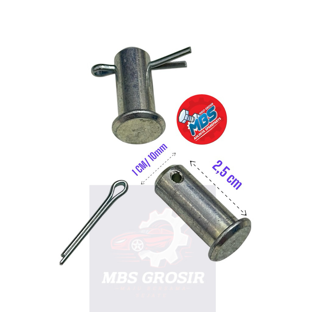 MBS AS PEN SPIT PENDEK M10 PANJANG 2,5 CM ATAU 25MM PEN GEARBOX GIGI PENGHUBUNG BSA MACLES AJS UNIVE