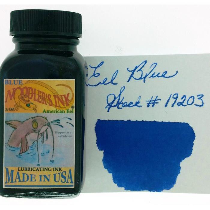 NOODLERS Fountain Pen Ink 3oz Standard (1)/Tinta - Eel Blue, Repack 10ml