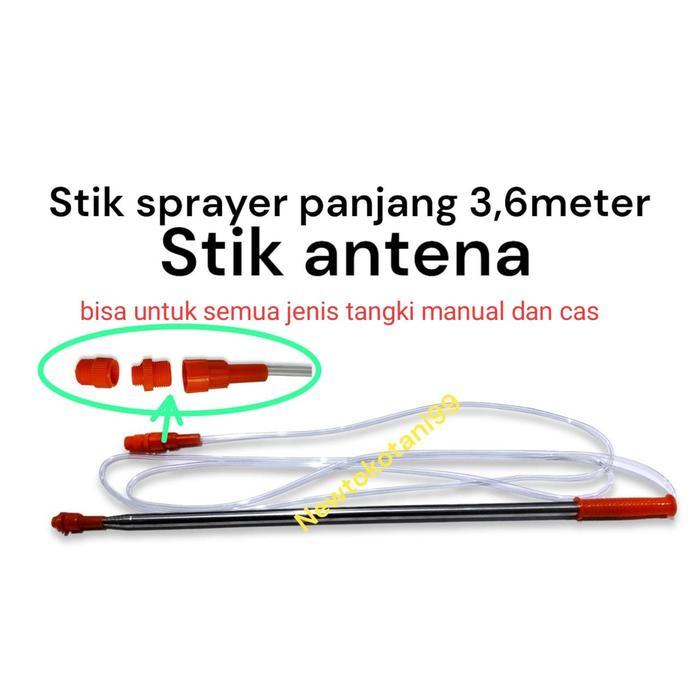 ( 3,6 meter ) Stik teleskopik / stik panjang / stik antena 3,6m untuk sprayer elektrik sprayer manua
