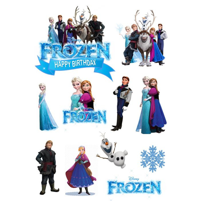 Topper FROZEN Custom/Hiasan Kue ULTAH Tema Frozen