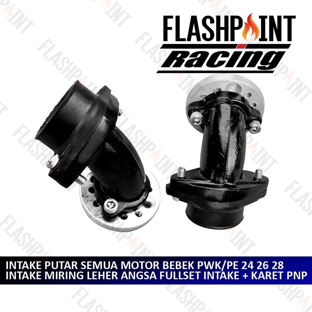 INTAKE MANIFOLD INTEK MIRING PUTAR UNTUK SEMUA MOTOR BEBEK SUPRA GRAND REVO SUPRA X 125 VEGA GRADE A