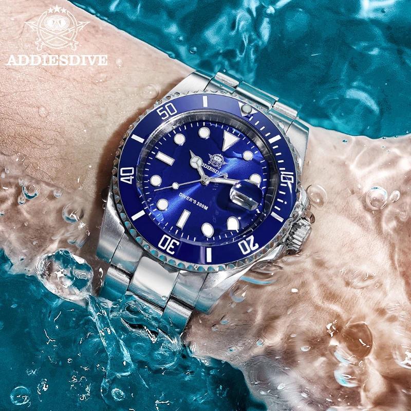 ADESVE Classic Men's Business and Leisure Quartz Wat 200m Waterproof 316L Stainless Steel Sports Nig