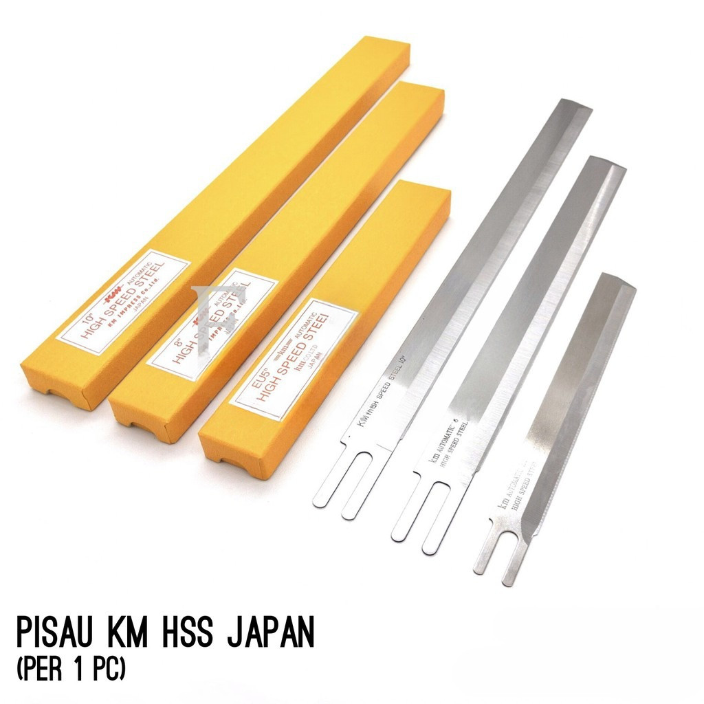 24 JAM Pisau KM HSS Japan Original per 1pc High Speed Steel Jepang Mesin Potong Bahan Kain Jahit M-1