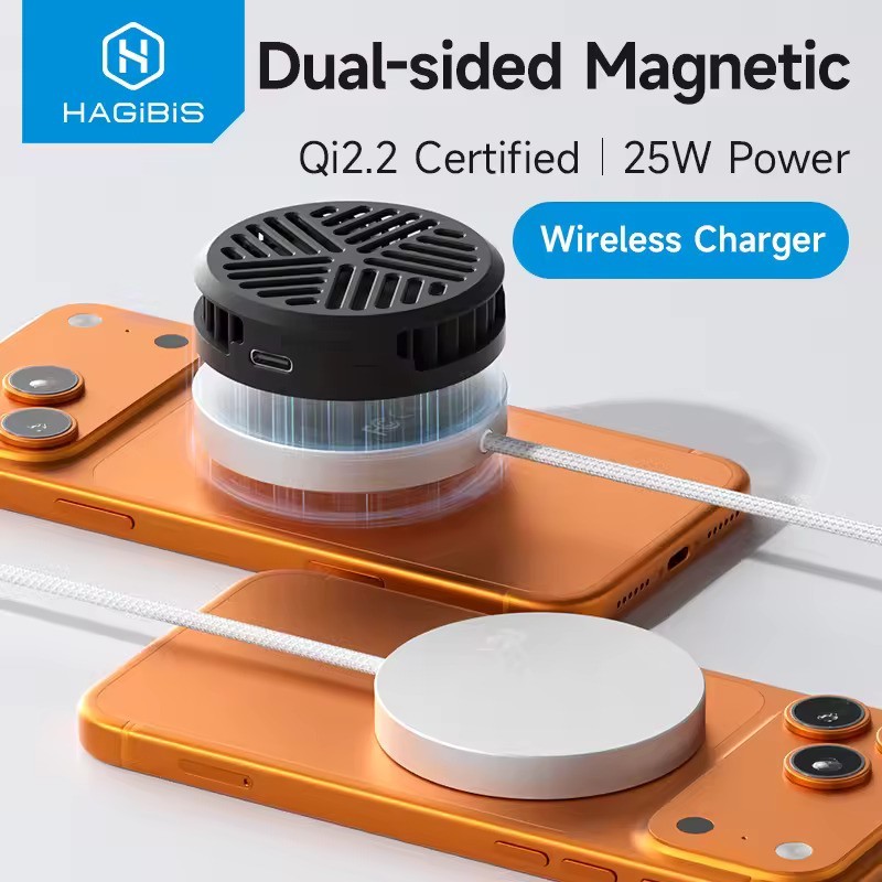 Hagibis Magnetic Wireless Charger, Qi2.2 Dual-Sided Magnetic 25W Magsafe Fast Charging Pad for iPhon
