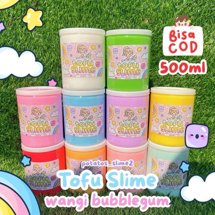 Tofu Slime JUMBO 500gr by Patatos Slime  SLIME MURAH BISA COD POTATOS - merah