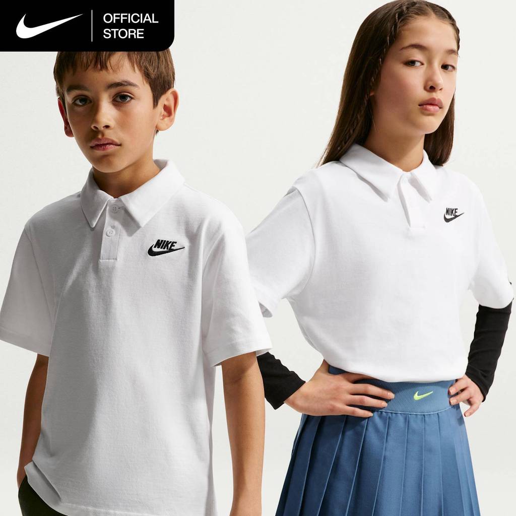 Nike Older Kids' Sportswear Club Knit Short-Sleeve Polo - White [IF2841-100]