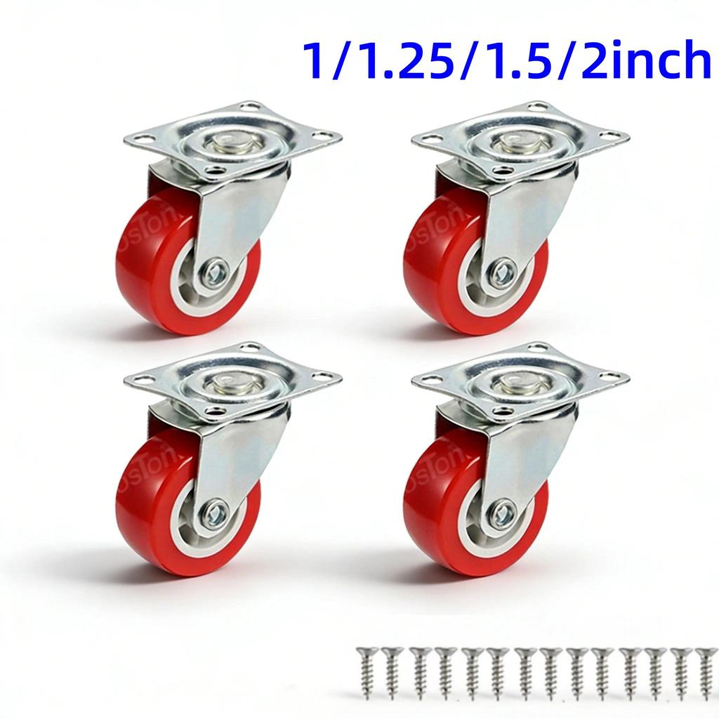 4Pcs Universal Caster Wheel Heavy Duty Swivel Caster Capacity Wear Resistant PVC Industrial Castor W