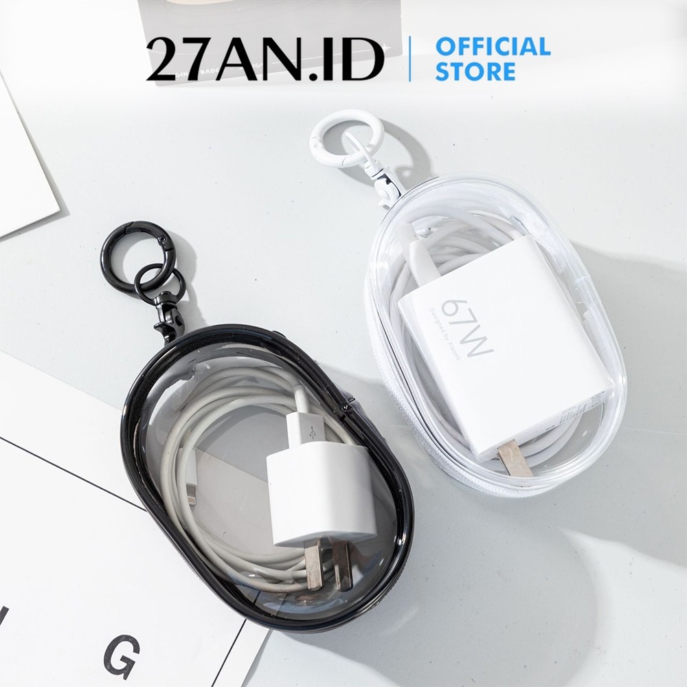 MECASE - Pouch Penyimpanan Kabel Data Bening H1061 Pelindung Kabel Portabel Gantungan