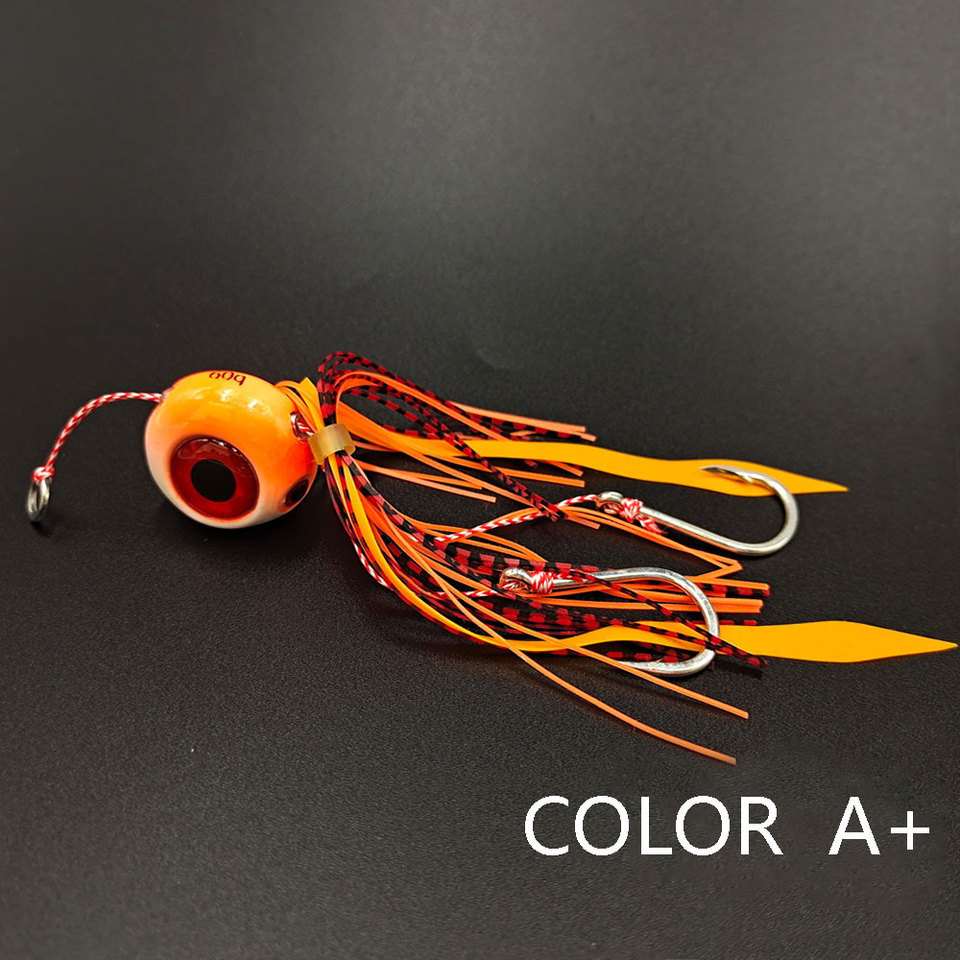 60g/80g/100g/ Metal Tenya Madai  Kabura Jig  deep sea slow jig head with skirt  lead lureluminous  F