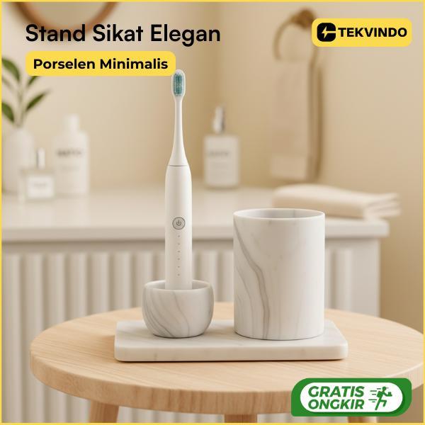 Tempat Sikat Gigi Elektrik Porselen Toothbrush Holder Sikat Gigi Dudukan Gantungan Sikat Gigi Electr